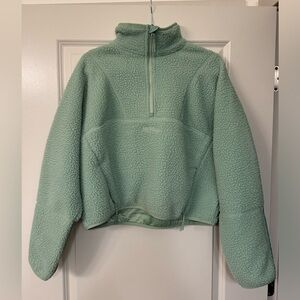 Halfdays Pieper quarter zip fleece, light green